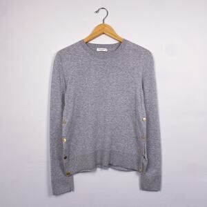 Equipment Femme Button Detail Sweater Gray Small